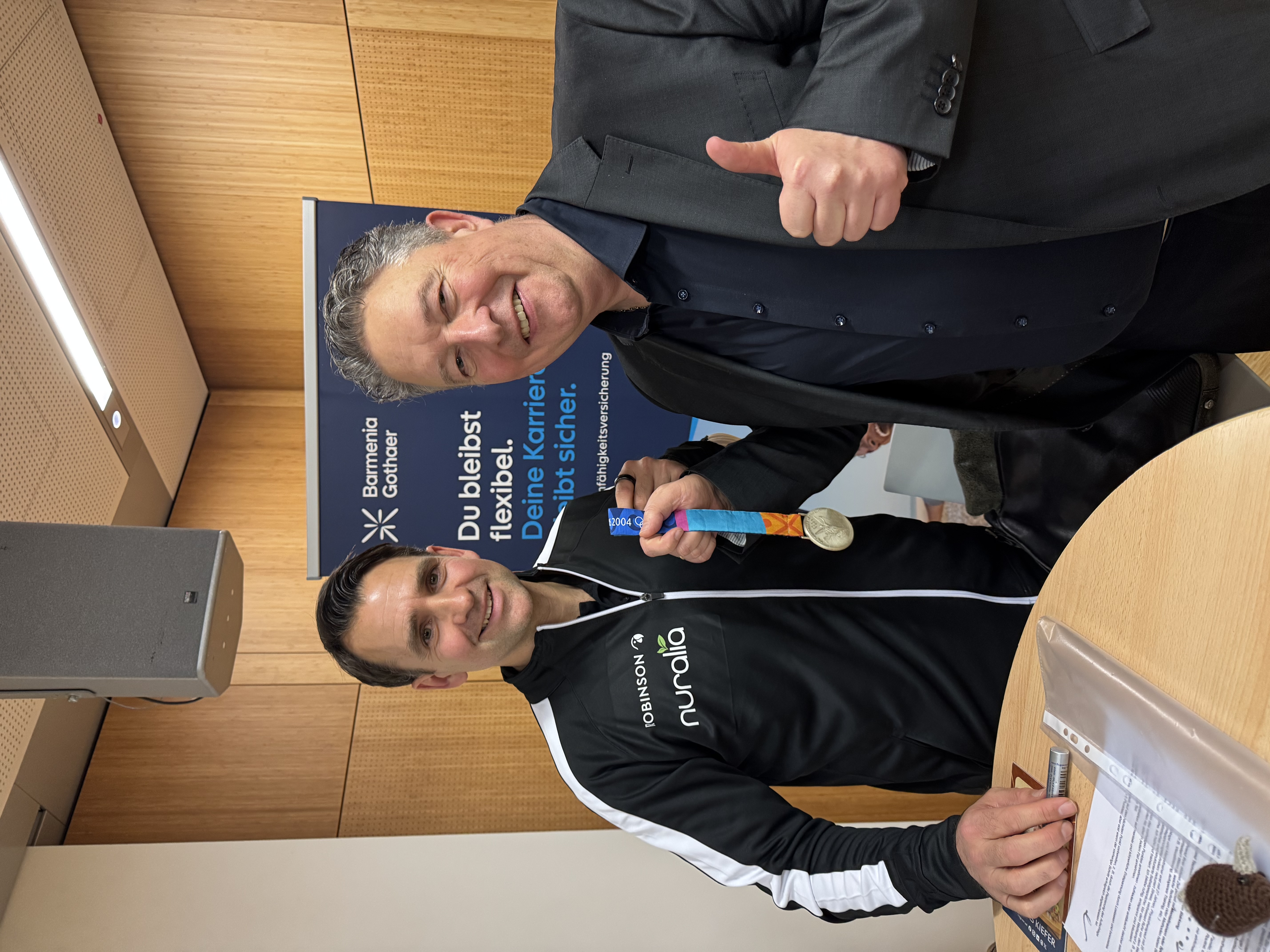 Nicolas Kiefer und Rainer Orthober beim Unternehmerabend der Barmenia Gothaer Bezirksdirektion Schneller