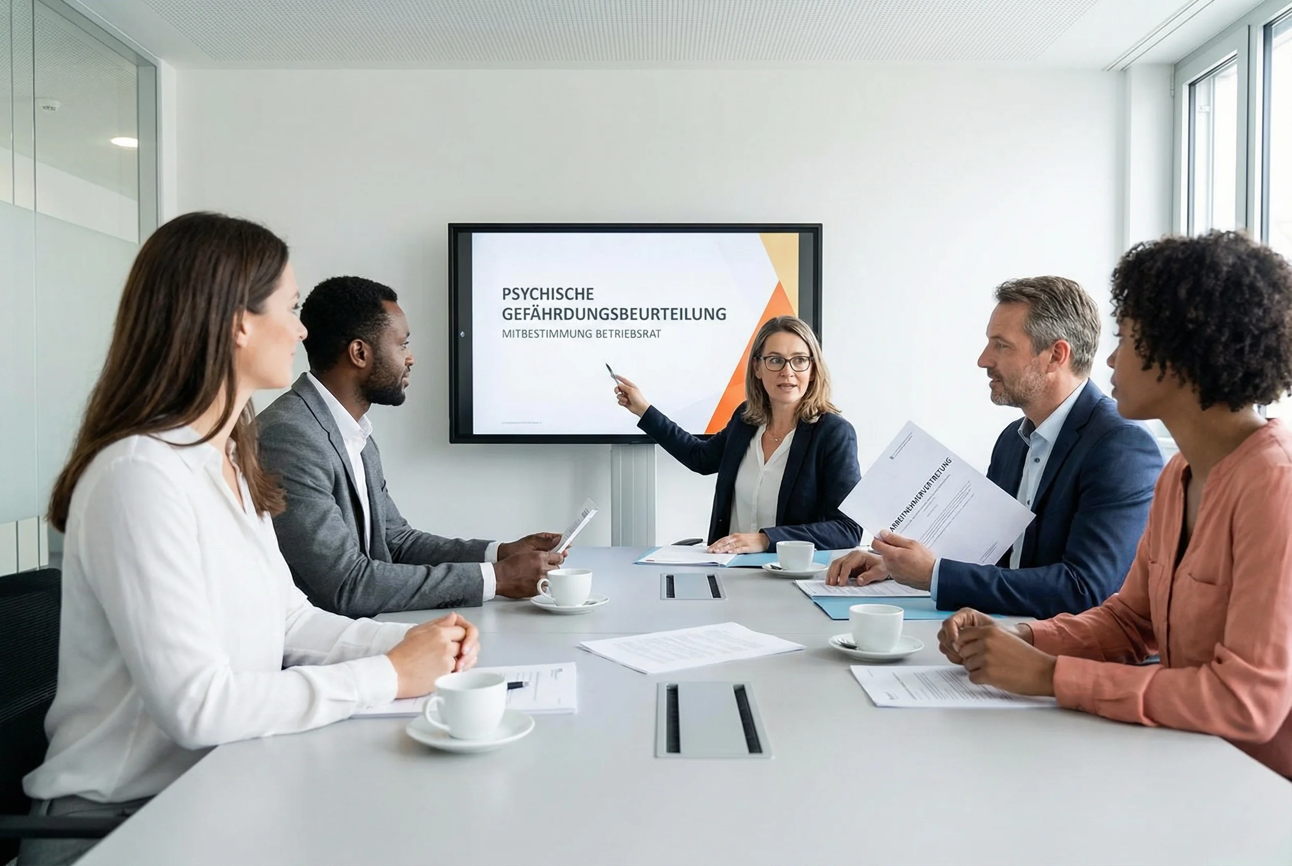 Betriebsratssitzung zur psychischen Gefährdungsbeurteilung