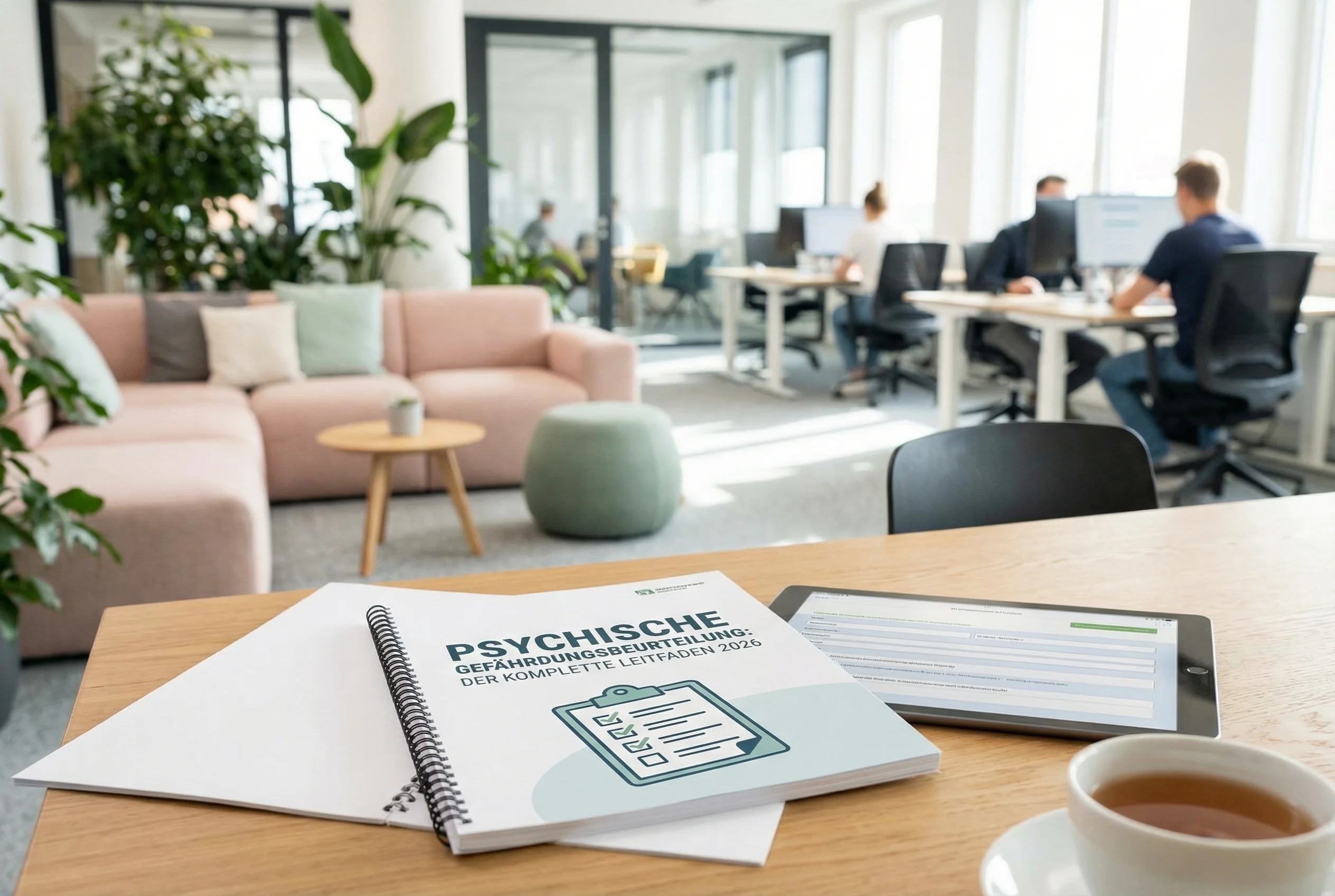Mitarbeiter bei der Durchführung einer psychischen Gefährdungsbeurteilung