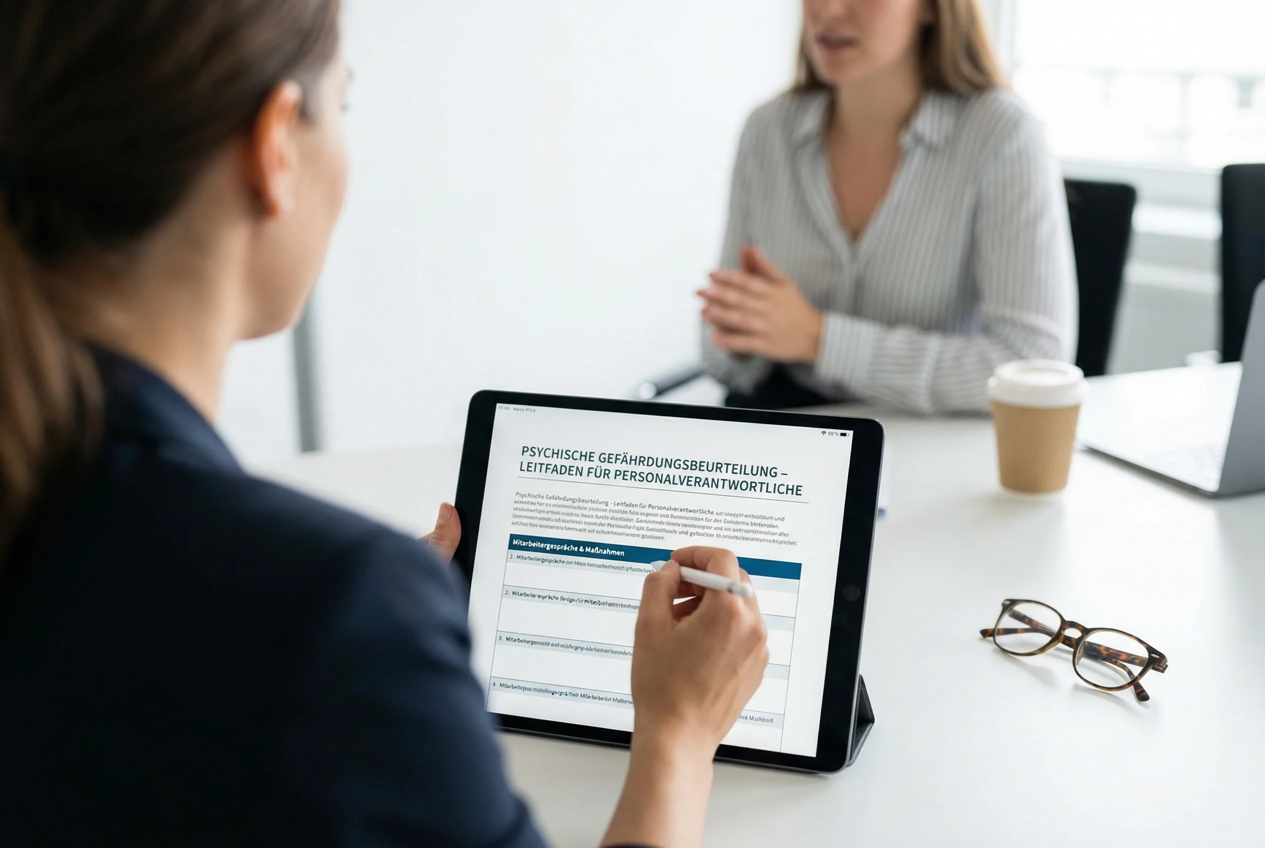 HR-Manager bei der Analyse von Befragungsergebnissen